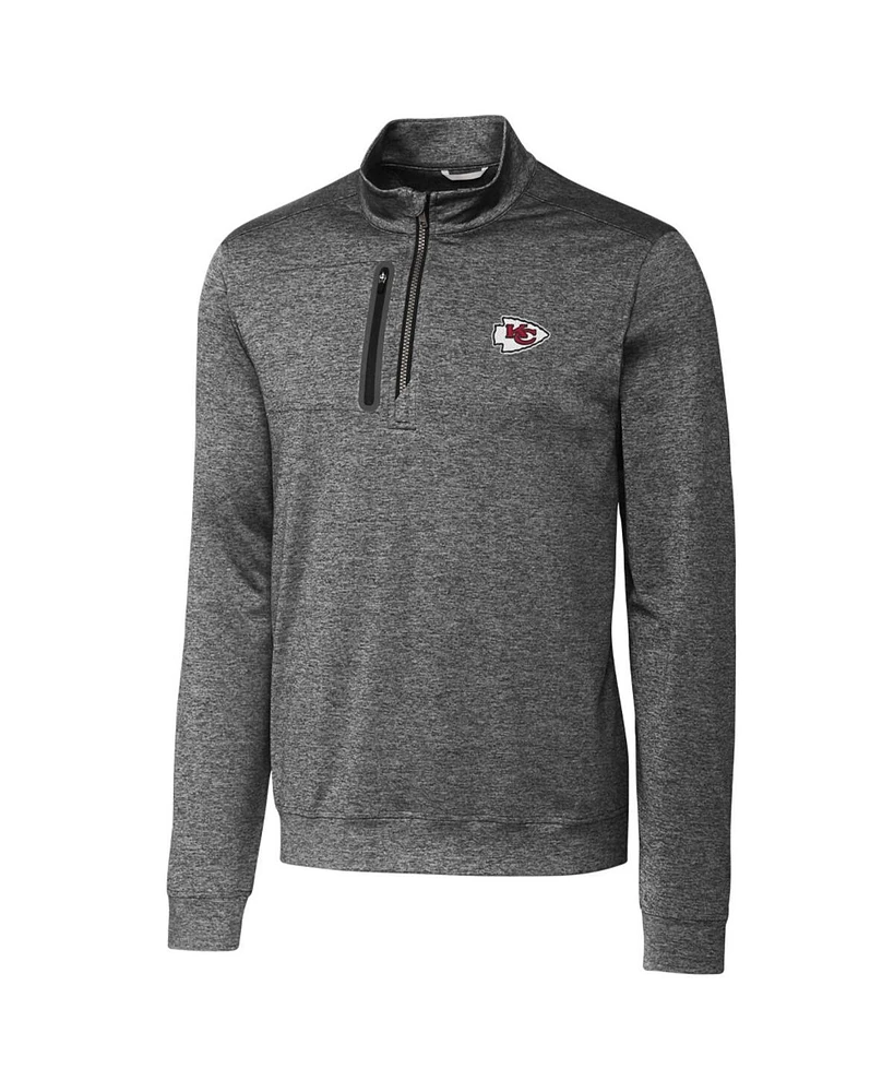 Cutter & Buck Men's Gray Kansas City Chiefs Stealth Quarter-Zip Jacket