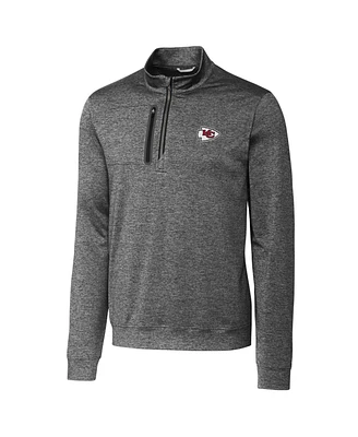 Cutter & Buck Men's Gray Kansas City Chiefs Stealth Quarter-Zip Jacket