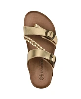 White Mountain Women's Hammy Round Toe Flat Sandals