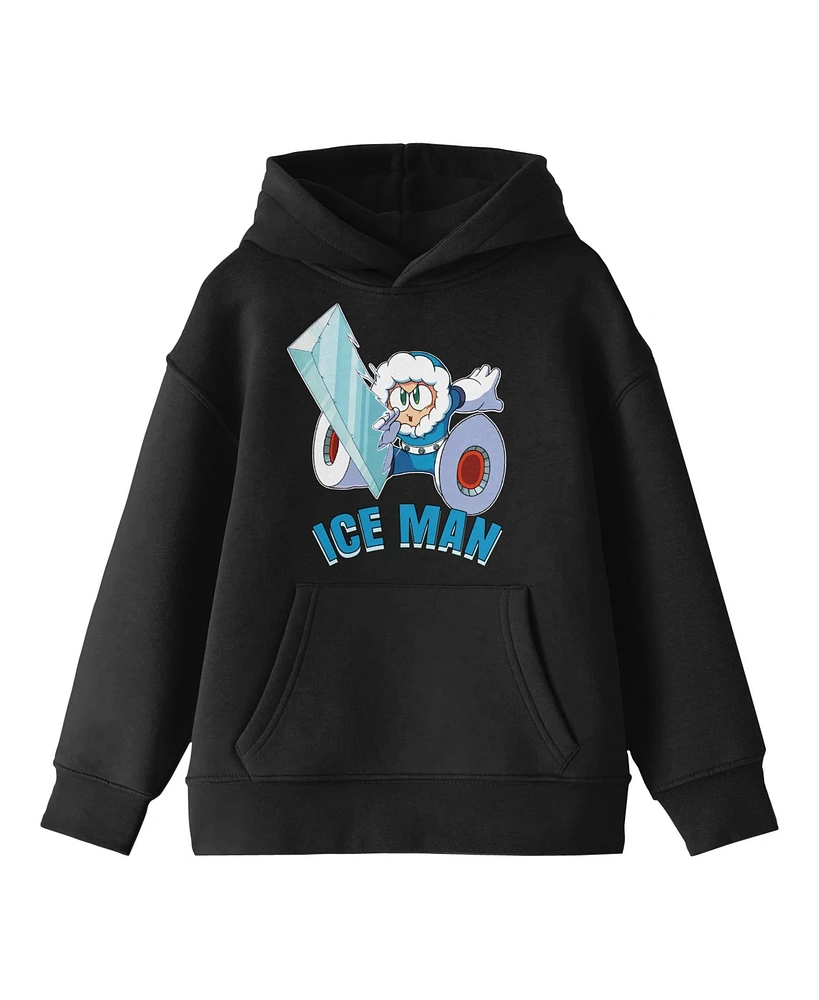 Mega Man Boys Ice Character Youth Black Graphic Hoodie-xl