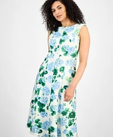 Donna Rico Women's Floral Sleeveless A-Line Dress