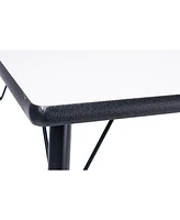 Bintiva Activity Table 24" x 36" Black Edge - Black Legs Adjusts 21" - 30" - Black edge