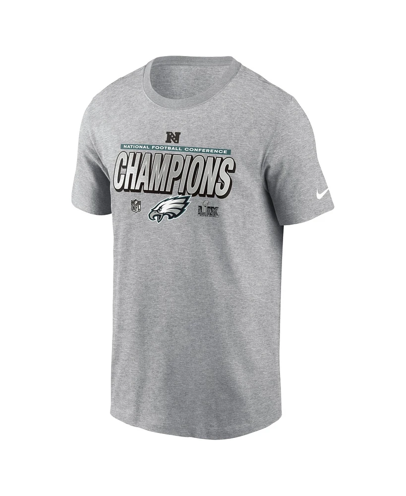 Nike Men's Heather Charcoal Philadelphia Eagles 2024 Nfc Champions Locker Room Trophy Collection T-Shirt