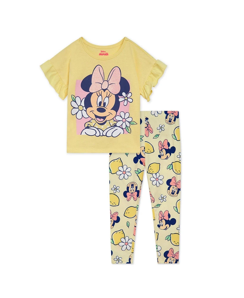 Minnie Mouse Toddler Girls Disney Peplum T-Shirt and Leggings Outfit Set