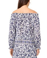 Sam & Jess Women's Printed Off-The-Shoulder Long-Sleeve Top