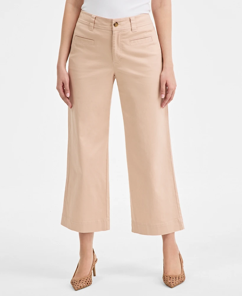 On 34th Women's Mid Rise Cropped Wide-Leg Chino Pants, Exclusively at Macy's