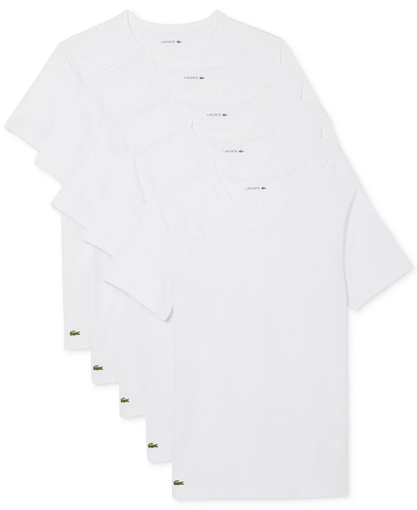 Lacoste Men's 5-Pack Slim-Fit V-Neck Undershirts