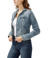 Silver Jeans Co. Women's Notched Crop Jean Jacket