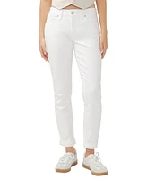 Silver Jeans Co. Women's Boyfriend Mid Rise Slim Leg Luxe Stretch