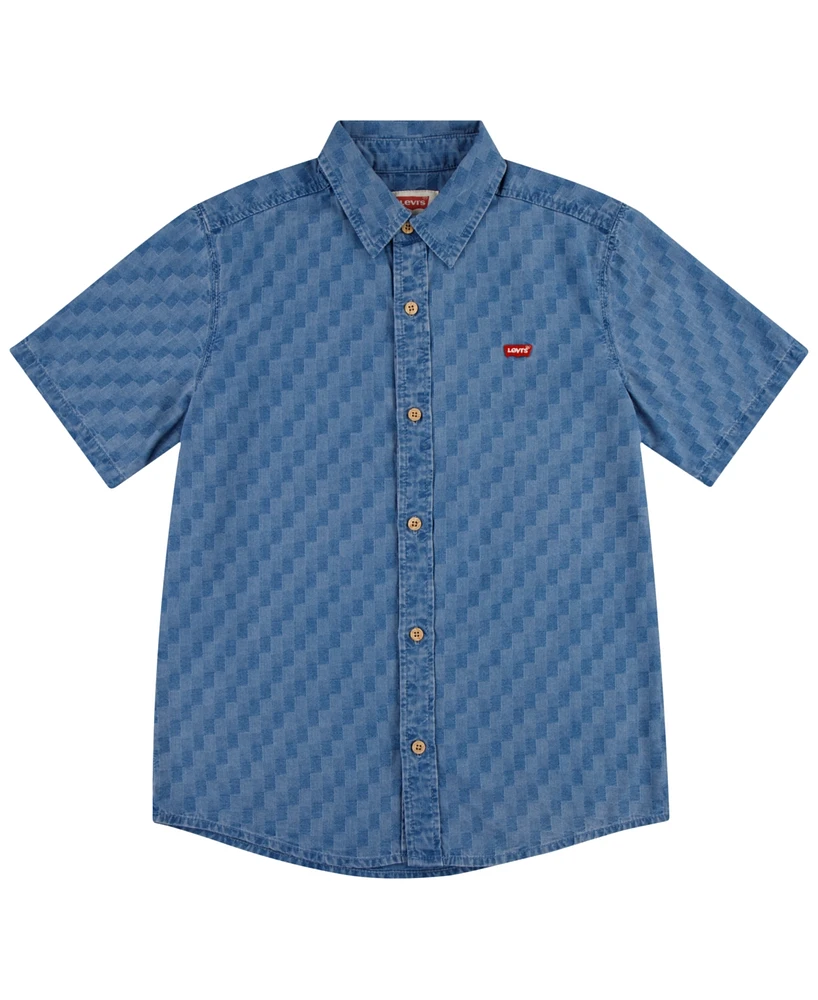 Levi's Big Boys Checkered Denim Shirt