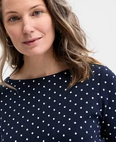 Style & Co Petite Major Dot Elbow-Sleeve Top, Exclusively at Macy's