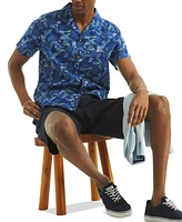 Nautica Men's Short Sleeve Button-Front Tropical Leaf Print Camp Shirt