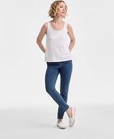 Charter Club Women's Embellished Linen-Blend Tank Top, Exclusively at Macy's