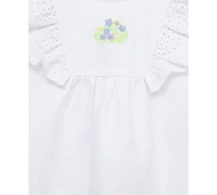Little Me Baby Girls 3-Pc. Sweet Eyelet Floral Top, Leggings & Headband Set
