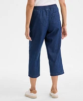 Style & Co Women's Chambray Pull-On Capri Pants, Exclusively at Macy's