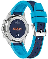 Bulova Men's Marine Star E1 Chronograph Blue Leather and Silicone Strap Watch 43mm