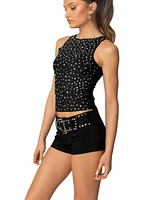 Edikted Womens Alexandra Studded Top