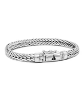 Sterling Silver Foxtail Oval 7mm Chain Bracelet, Large 8.0 in