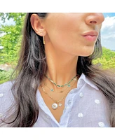 The Lovery Mini Malachite and Gold Clover Necklace 14K Gold