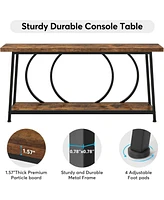 Tribesigns 70.9-Inch Console Table with Storage, Extra Long Entryway Table, Rustic Behind Couch Table, Industrial Sofa Table, Hallway Table Entry Way