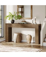 Tribesigns 59-Inch Long Wooden Console Sofa Table Behind The Couch with Vertical Slat Legs for Entrance, Hallway, Entryway, Living Room (Rustic Brown)