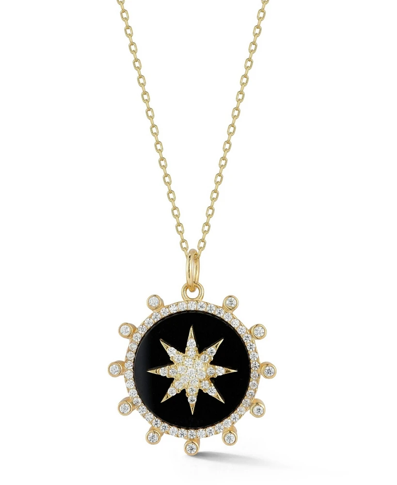 Rachel Zoe 14K Gold Plated Sterling Silver Star Medallion Necklace