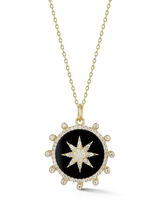 Rachel Zoe 14K Gold Plated Sterling Silver Star Medallion Necklace