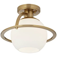 Possini Euro Oblys 12" Wide Warm Brass Ceiling Light - Possini Euro Design