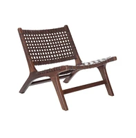 Luna Leather Woven Accent Chair
