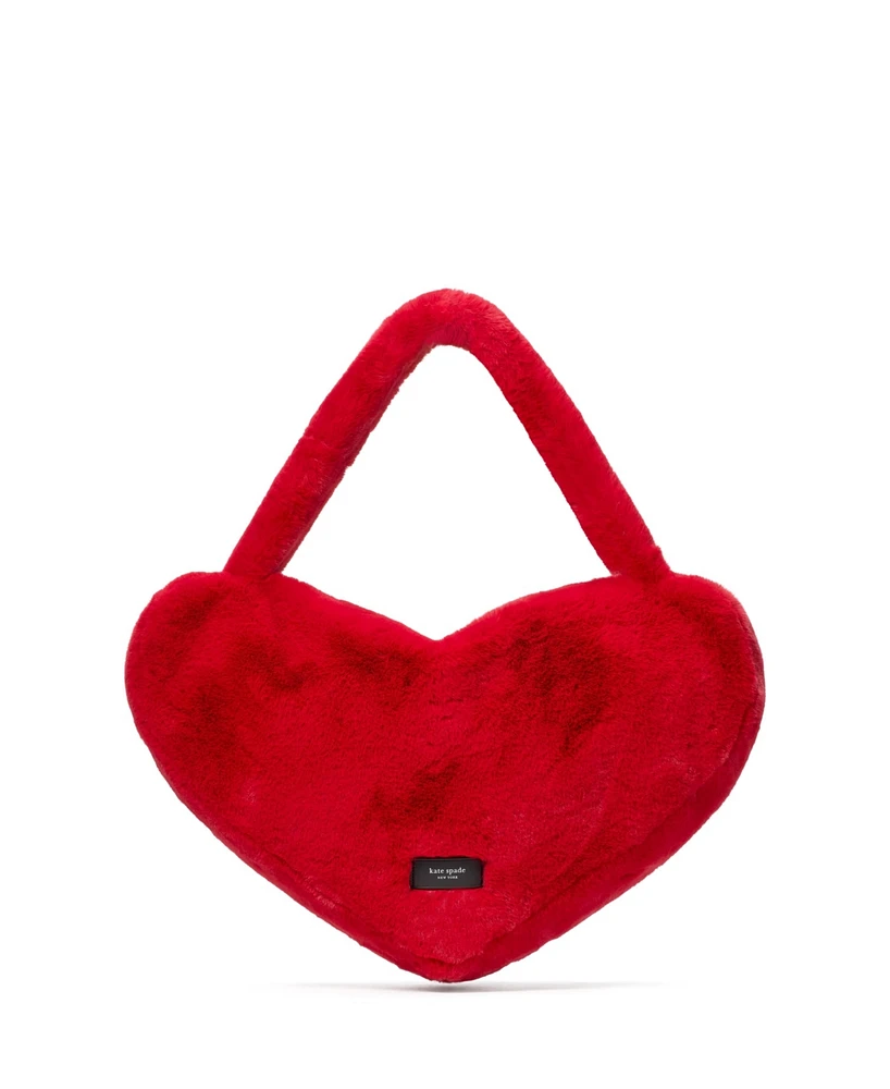 Kate Spade New York Luver Faux Fur Large Heart Tote Bag