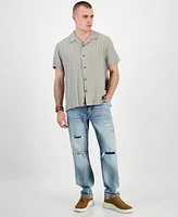 Guess Men's Schaffer Regular-Fit Textured Button-Down Resort Shirt