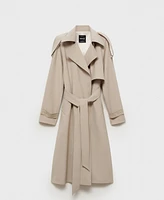 Mango Women's Oversized Belted Trench Coat