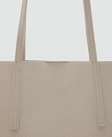 Mango Women's Pebbled Effect Shopper Bag