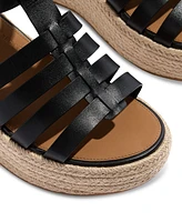FitFlop Women's Platform Espadrille Leather Wedge Sandals
