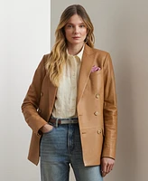 Lauren Ralph Lauren Women's Double-Breasted Lambskin Blazer