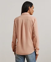 Lauren Ralph Women's Relaxed-Fit Crepe Shirt
