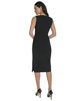 Calvin Klein Women's Asymmetric-Neck Sleeveless Sheath Dress