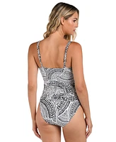 La Blanca Women's Dream Catcher Tasseled-Tie Tankini Top