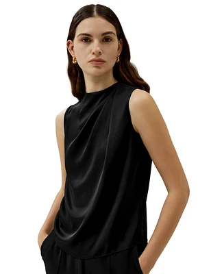 Sleeveless Minimalist Silk Top for Women