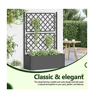 Garden Raised Bed with Trellis and Self Watering System Anthracite