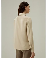 Graceful Button Up Silk Blouse for Women