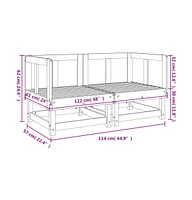 Patio Corner Sofas 2 pcs Solid Wood Pine
