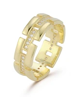 Rachel Zoe 14K Gold Plated Sterling Silver Bold Link Band Ring