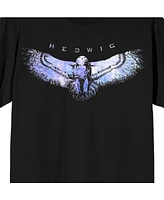 Harry Potter Men's Hedwig The Owl Crew Neck Short Sleeve Black T-shirt-Medium