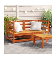 Patio Sofas Corner 2 pcs Wax Brown 27.6"x27.6"x26.4" Solid Wood Pine