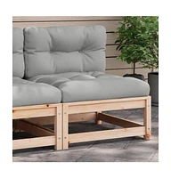 Patio Sofa Armless with Cushions Solid Wood Pine