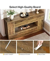 Tribesigns 63-Inch Farmhouse Console Table for Entryway, Living Room, Hallway, or Behind The Couch, Natural Brown Modern Long Entrance Foyer Accent Fu