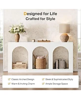 Tribesigns 70.9" Console Table with Storage, Wood Entryway Entry Table with 3 Arched Shelves for Foyer, Hallway, Living Room, Behind Couch Sofa,