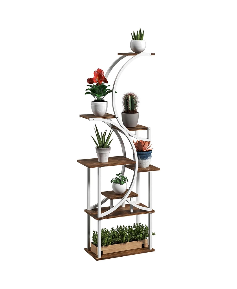Outsunny 8 Tier Plant Sd, 62" S-Shaped Shelf, ish
