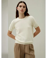 Baby Cashmere Crew Neck Knit Top for Women
